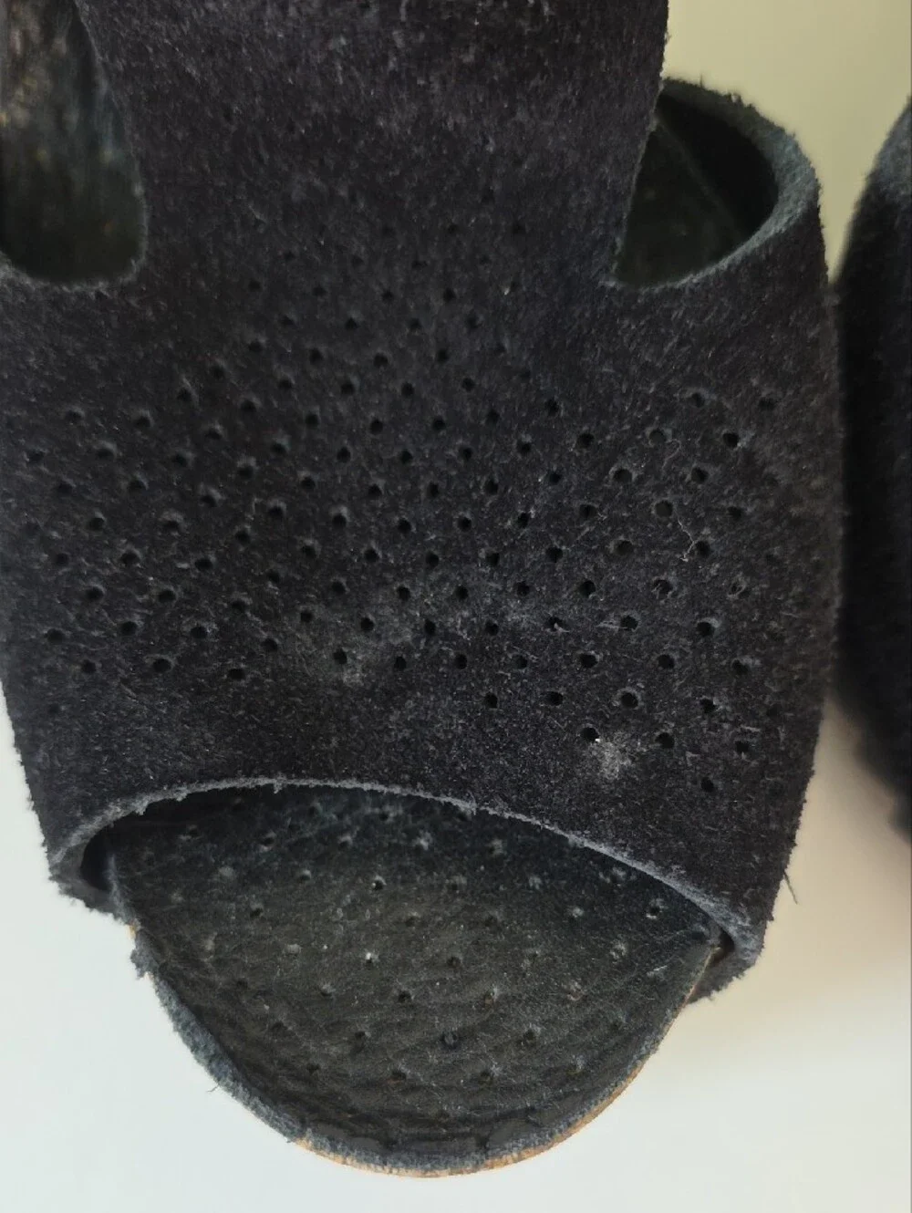 Pedro Garcia Black Suede Platform Wedge Sandals.  Size 37 1/2.  US Size 7